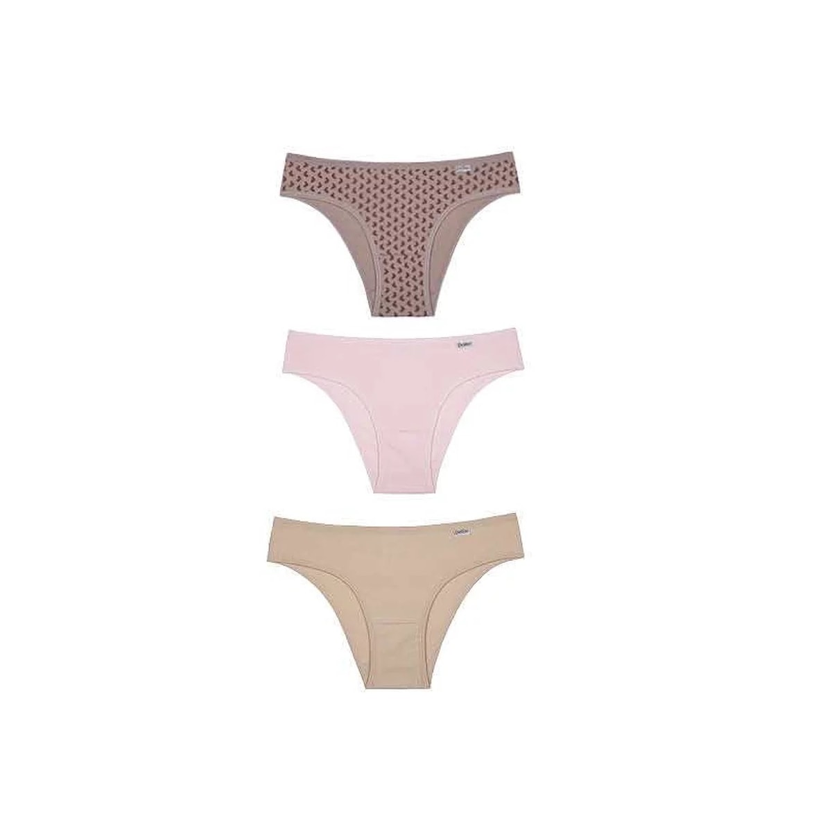 Kit Biquíni Delrio Em Cotton V51364 Nude/Rosa/Bege