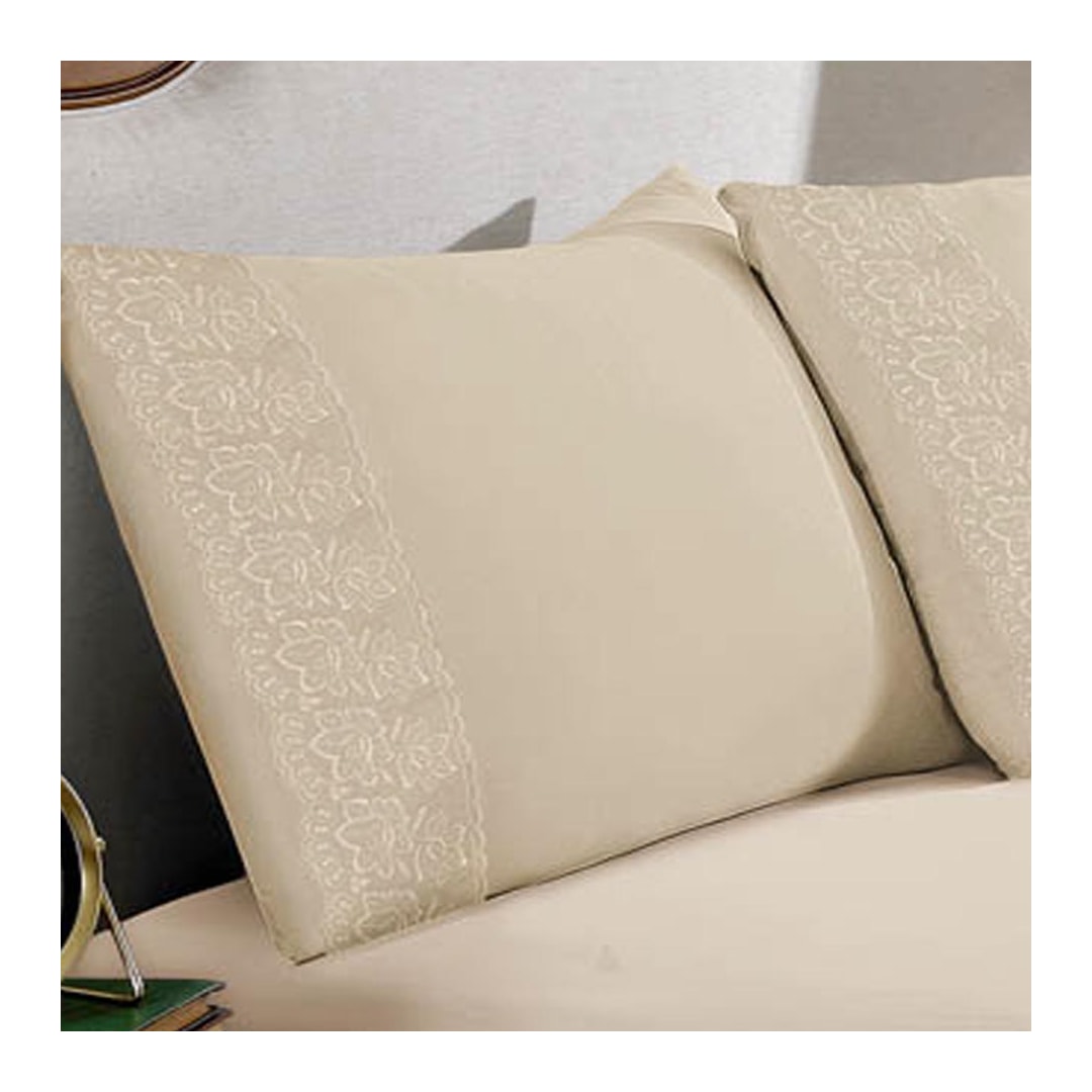 Kit Bouton De 2 Fronhas Sonata Renda Milka Perola