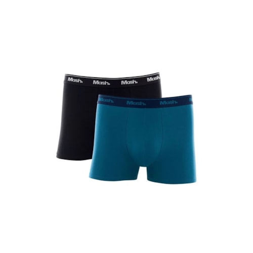 Kit Cueca Mash Boxer Algodao 110.04 Azul/Preto