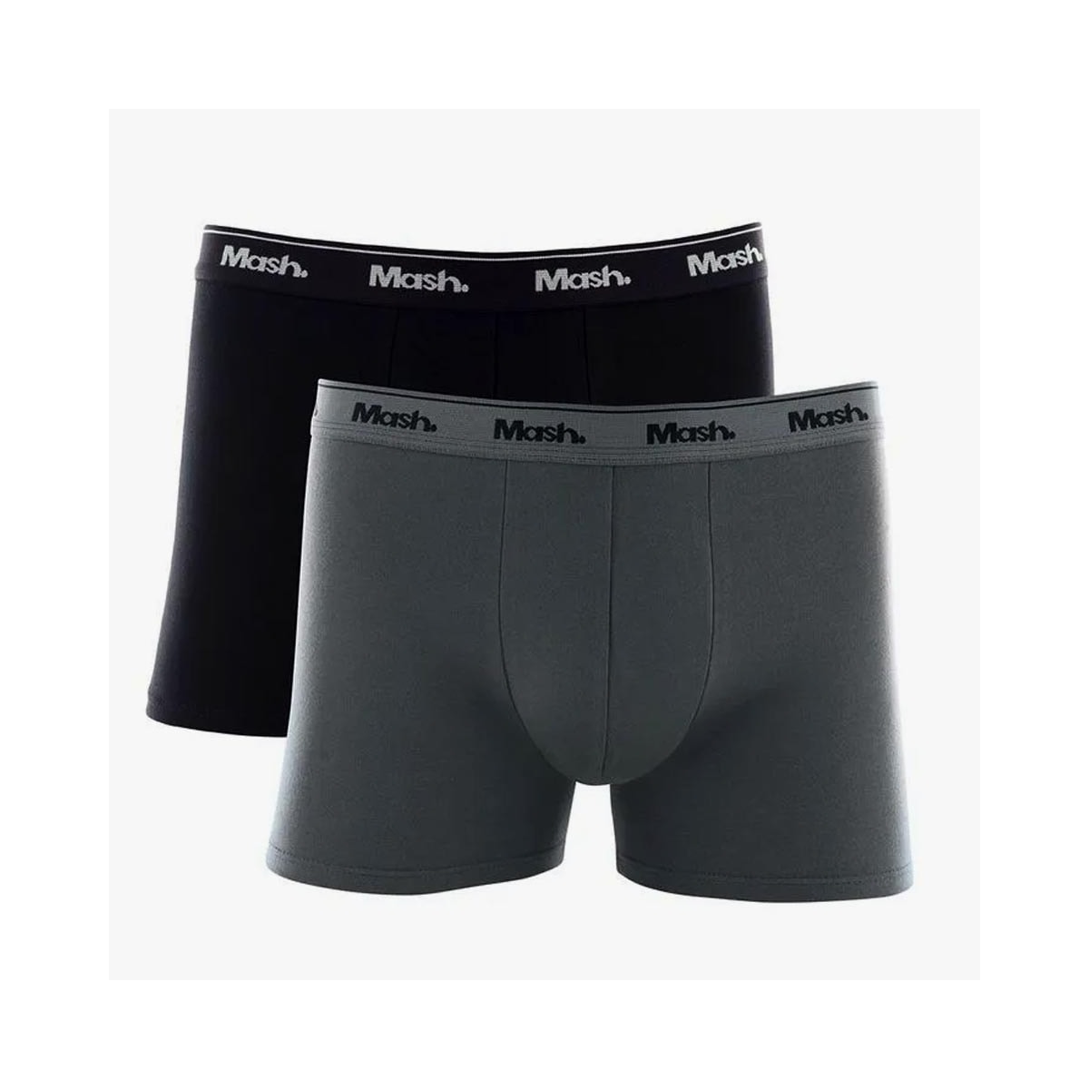Kit Cueca Mash Boxer Algodao 110.04 Cinza/Preto Kit Cueca Mash Boxer Algodao 110.04 Cinza/Preto