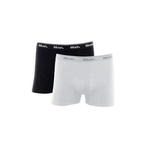 Kit Cueca Mash Boxer Algodao 110.04 Preto/Branco