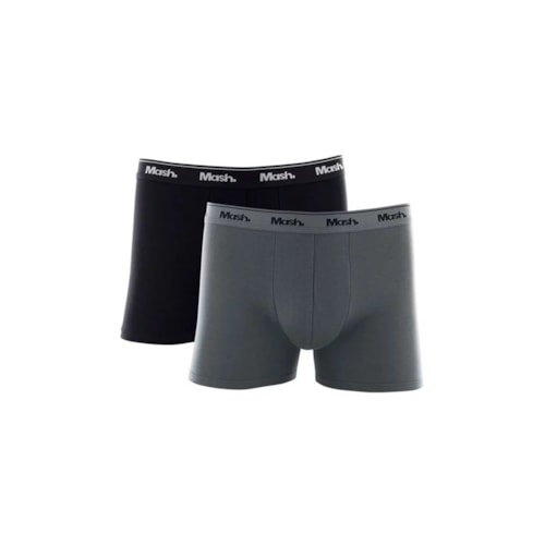 Detalhe - Kit Cueca Mash Boxer Algodao 110.04 Preto/Chumbo