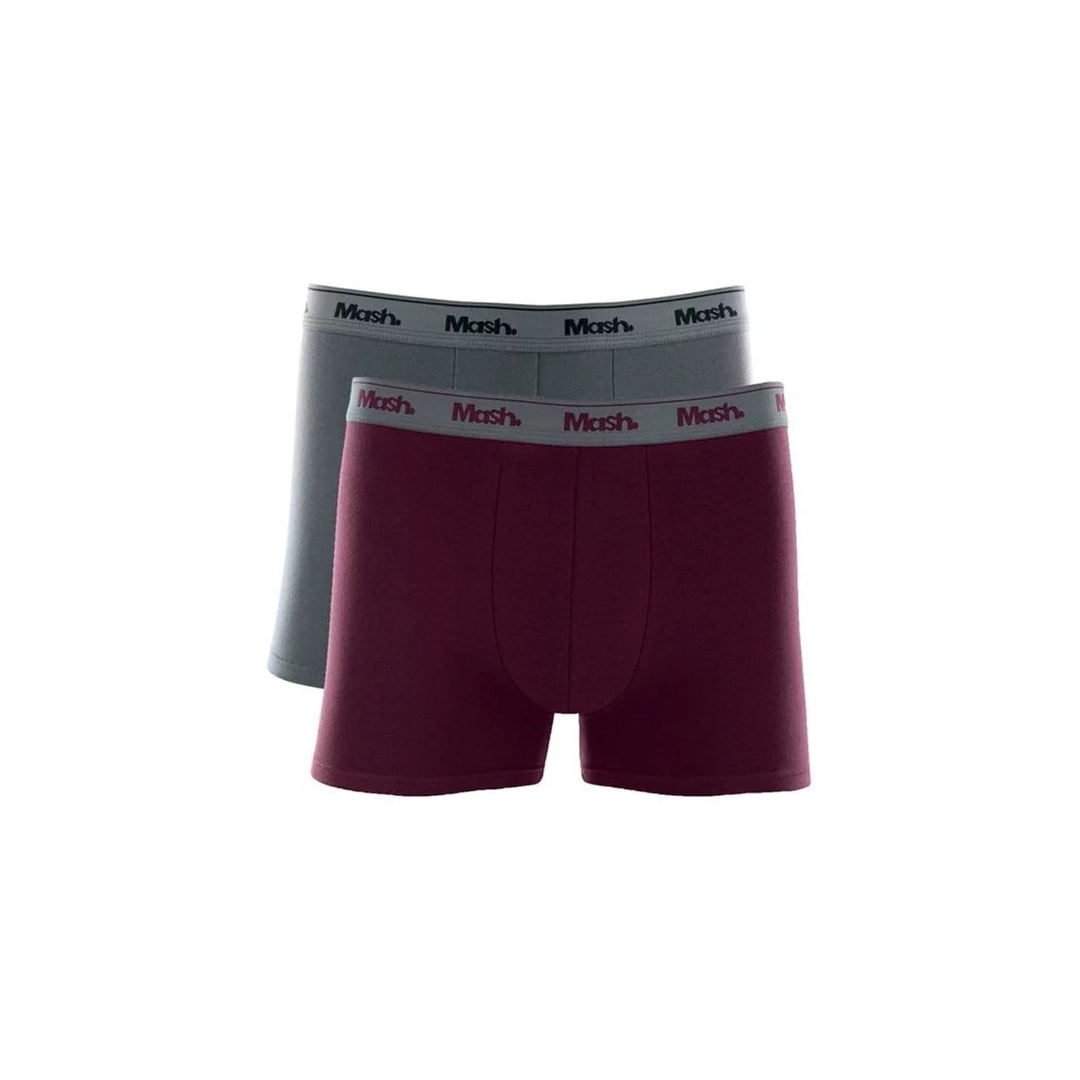 Kit Cueca Mash Boxer Algodao 110.04 Vinho/Chumbo Kit Cueca Mash Boxer Algodao 110.04 Vinho/Chumbo