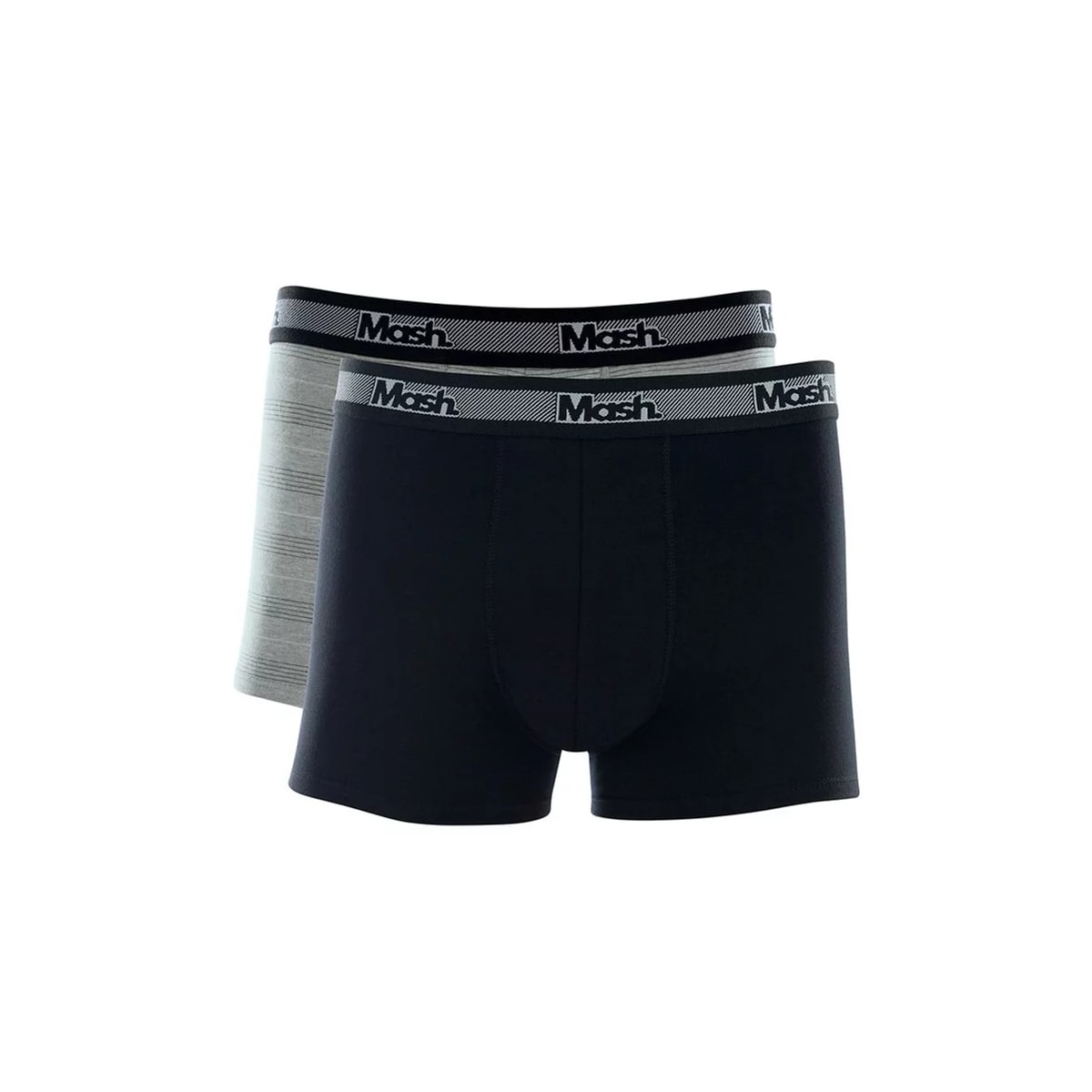 Kit Cueca Mash Boxer Algodao 110.09 Cinza Mescla/Preto