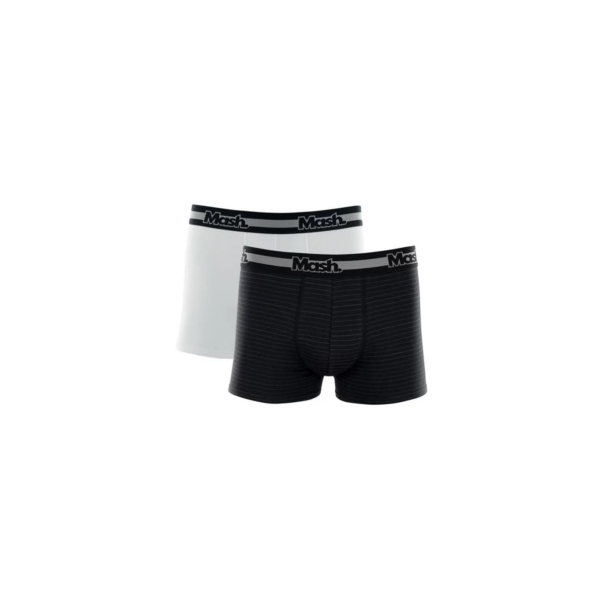 Kit Cueca Mash Boxer Algodao 110.09 Preto/Branco Kit Cueca Mash Boxer Algodao 110.09 Preto/Branco
