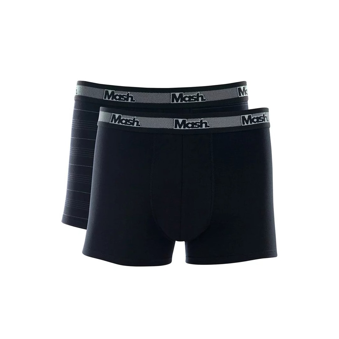 Kit Cueca Mash Boxer Algodao 110.09 Preto/Preto Kit Cueca Mash Boxer Algodao 110.09 Preto/Preto