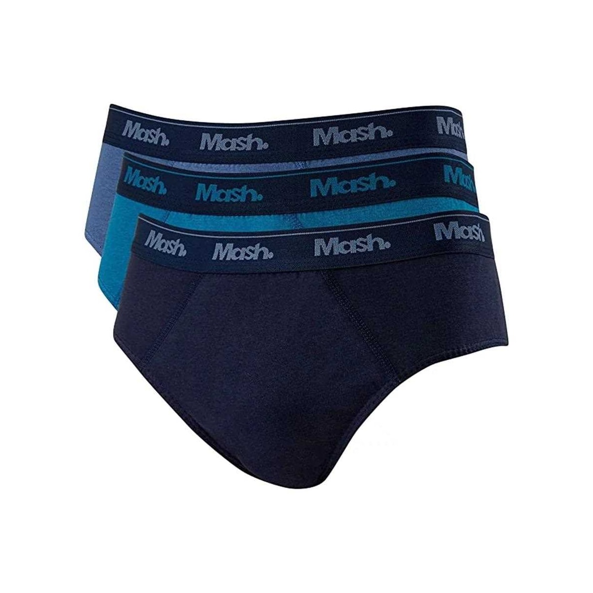 Kit Cueca Mash Slip Masculina 010.04 Azul/Azul/Azul Kit Cueca Mash Slip Masculina 010.04 Azul/Azul/Azul