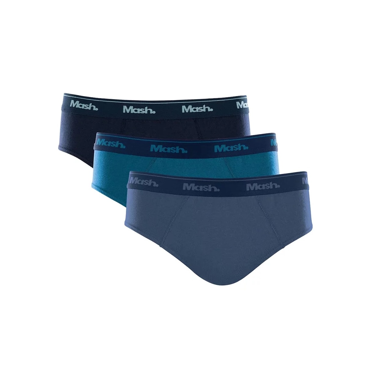 Kit Cueca Mash Slip Masculina 010.04 Azul/Azul/Azul Kit Cueca Mash Slip Masculina 010.04 Azul/Azul/Azul