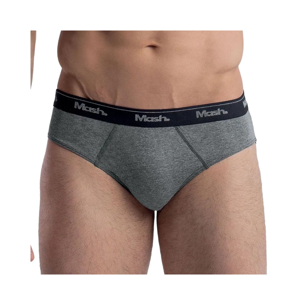 Kit Cueca Mash Slip Masculina 010.04 Preto/Cinza/Preto