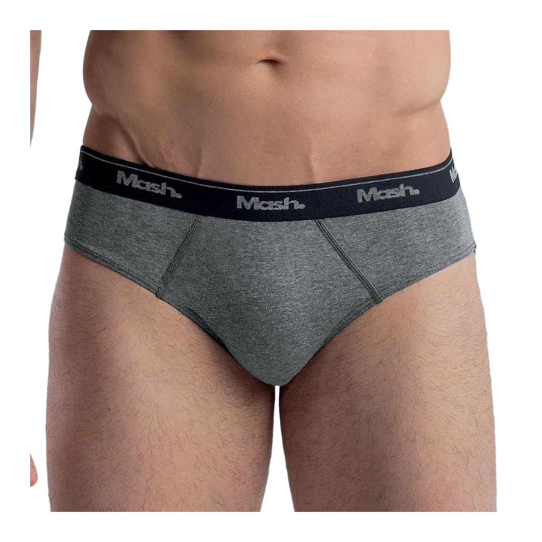 Kit Cueca Mash Slip Masculina 010.04 Preto/Cinza/Preto Kit Cueca Mash Slip Masculina 010.04 Preto/Cinza/Preto