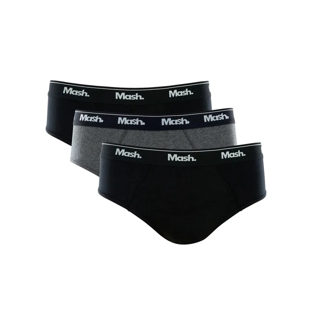 Kit Cueca Mash Slip Masculina 010.04 Preto/Cinza/Preto Kit Cueca Mash Slip Masculina 010.04 Preto/Cinza/Preto