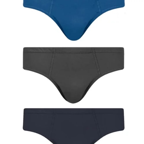 Detalhe - Kit Cueca Selene Slip 3 Peças 11910 Marinho/Royal/Chumbo