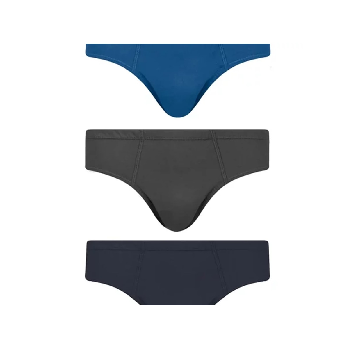 Kit Cueca Selene Slip 3 Peças 11910 Marinho/Royal/Chumbo