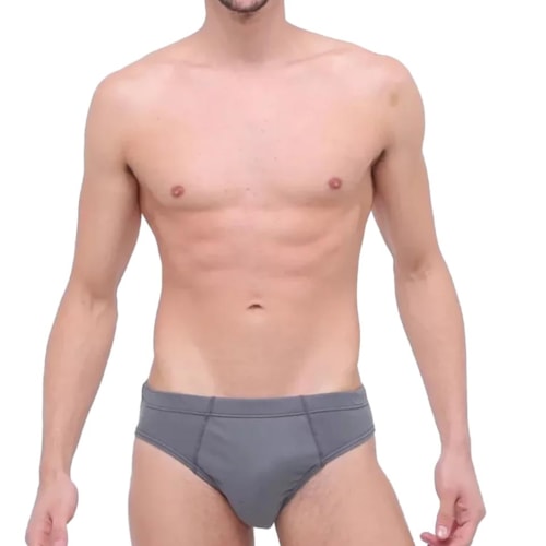Detalhe - Kit Cueca Selene Slip 3 Peças 11910 Preto/Chumbo/Cinza
