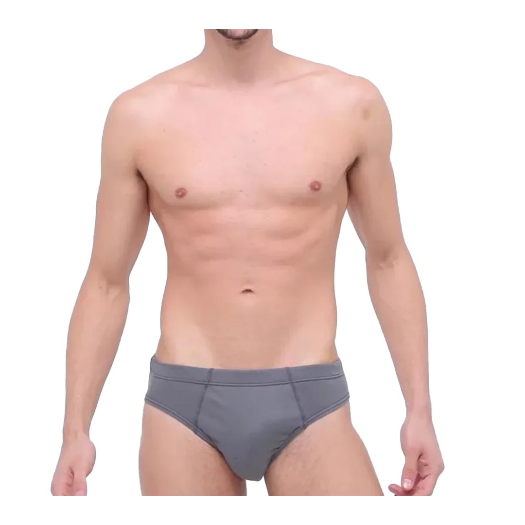 Kit Cueca Selene Slip 3 Peças 11910 Preto/Chumbo/Cinza
