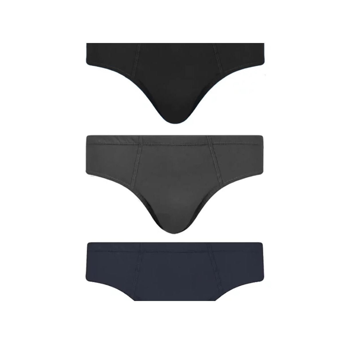 Kit Cueca Selene Slip 3 Peças 11910 Preto/Marinho/Mescla Kit Cueca Selene Slip 3 Peças 11910 Preto/Marinho/Mescla