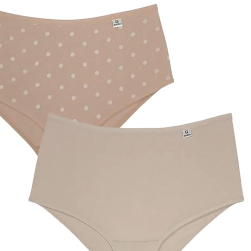 Detalhe - Kit Delrio 2 Calcinhas 50027 Mousse/Poa/Areia