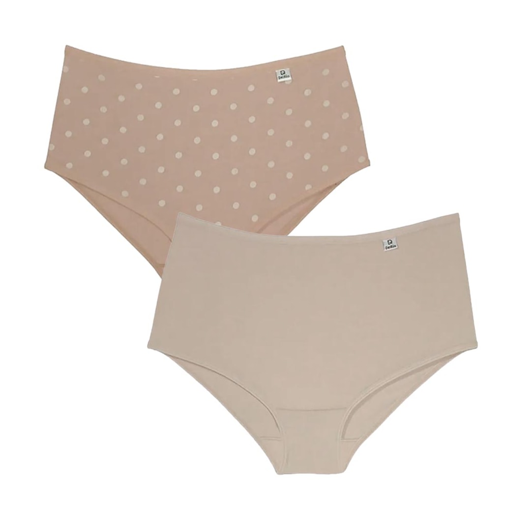 Kit Delrio 2 Calcinhas 50027 Mousse/Poa/Areia Kit Delrio 2 Calcinhas 50027 Mousse/Poa/Areia