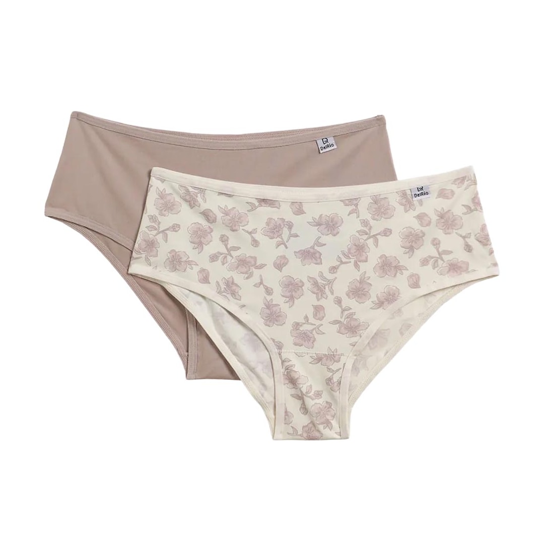Kit Delrio 2 Calcinhas 50509 Natural/Quartzo Kit Delrio 2 Calcinhas 50509 Natural/Quartzo