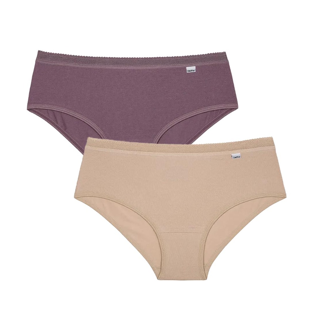 Kit Delrio 2 Calcinhas Cotton Dr50609 Areia/New Nude Kit Delrio 2 Calcinhas Cotton Dr50609 Areia/New Nude