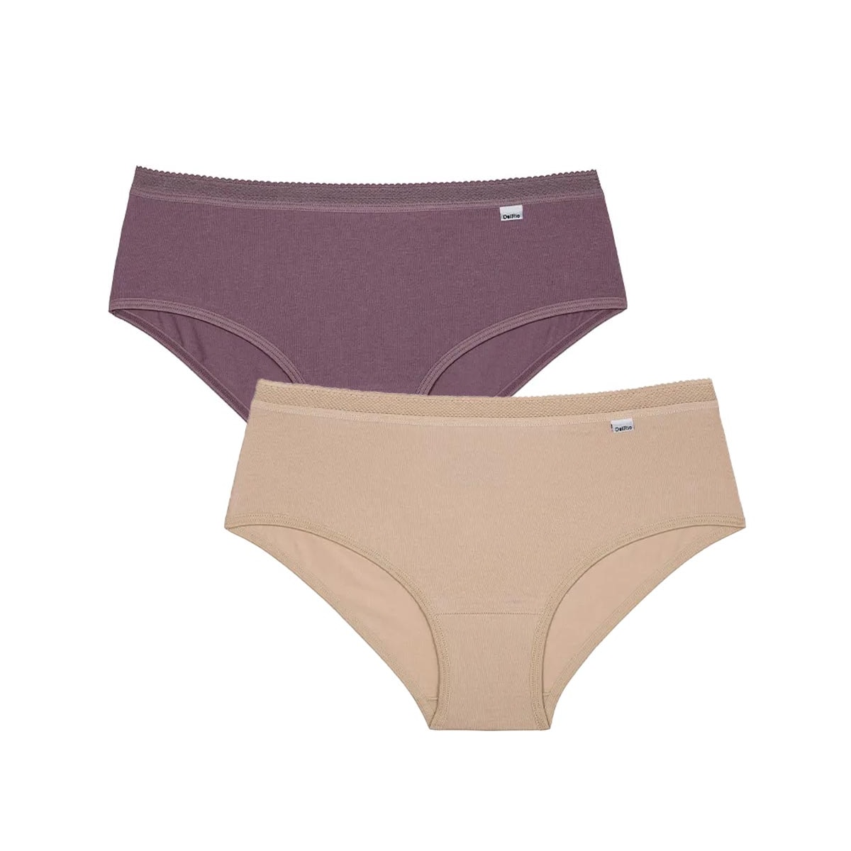 Kit Delrio 2 Calcinhas Cotton Dr50609 Areia/New Nude Kit Delrio 2 Calcinhas Cotton Dr50609 Areia/New Nude