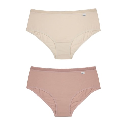 Kit Delrio 2 Calcinhas Cotton Dr50609 Natural/Romance