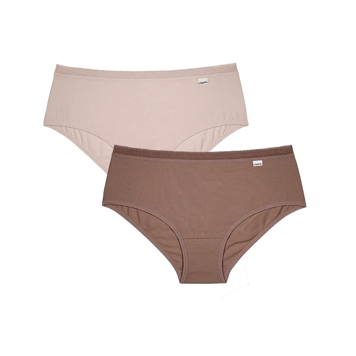 Kit Delrio 2 Calcinhas Cotton Dr50609 Quartzo/Capuccino Kit Delrio 2 Calcinhas Cotton Dr50609 Quartzo/Capuccino