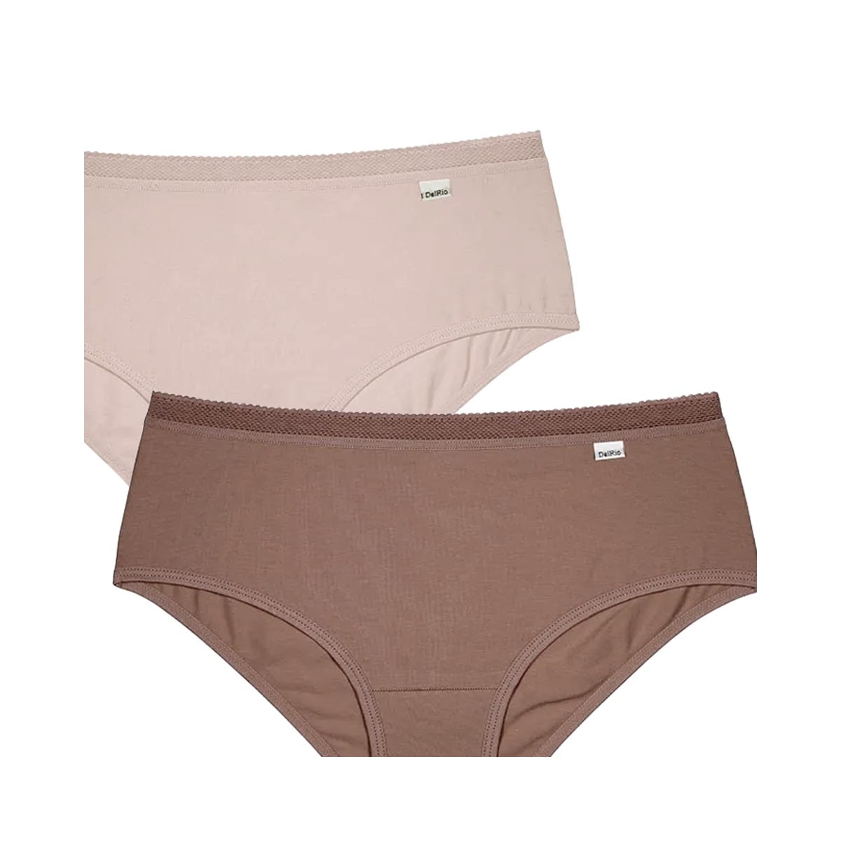 Kit Delrio 2 Calcinhas Cotton Dr50609 Quartzo/Capuccino