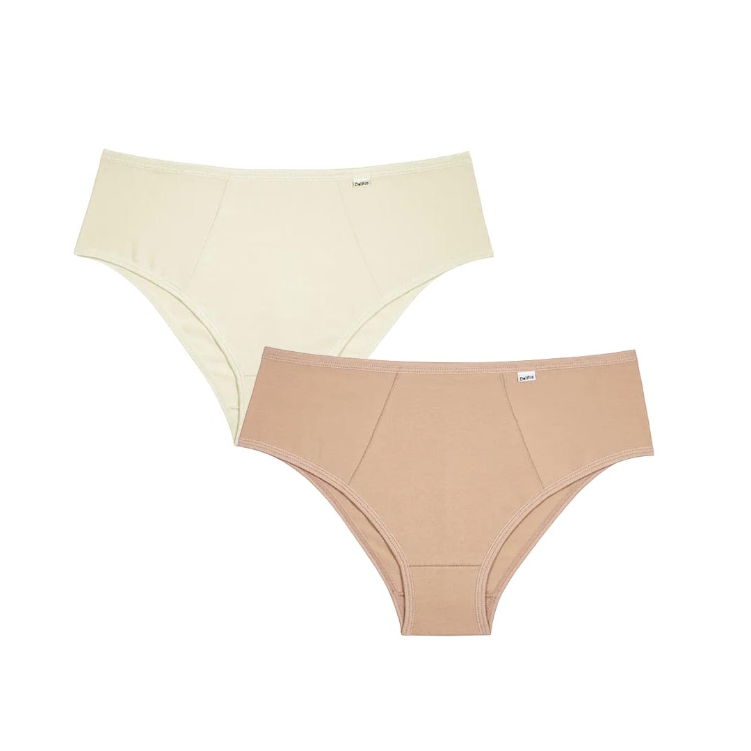 Kit Delrio 2 Calcinhas Dr50205 Del.098 Natural/Mascavo