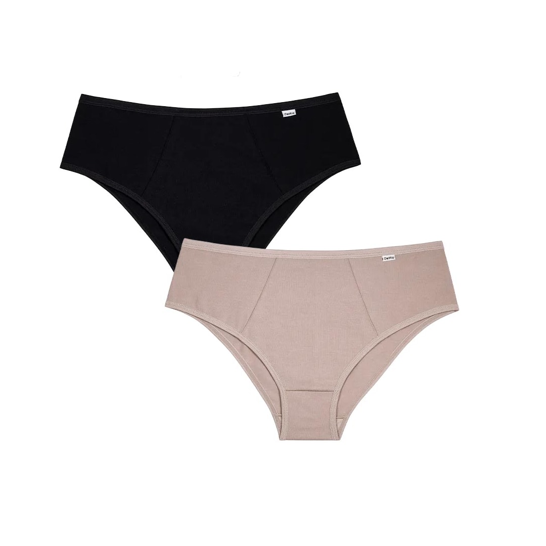 Kit Delrio 2 Calcinhas Dr50205 Del.098 Quartzo/Preto Kit Delrio 2 Calcinhas Dr50205 Del.098 Quartzo/Preto