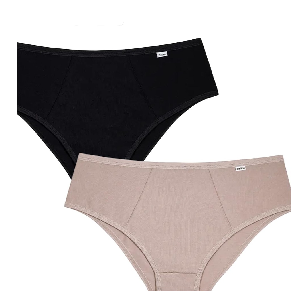 Kit Delrio 2 Calcinhas Dr50205 Del.098 Quartzo/Preto Kit Delrio 2 Calcinhas Dr50205 Del.098 Quartzo/Preto