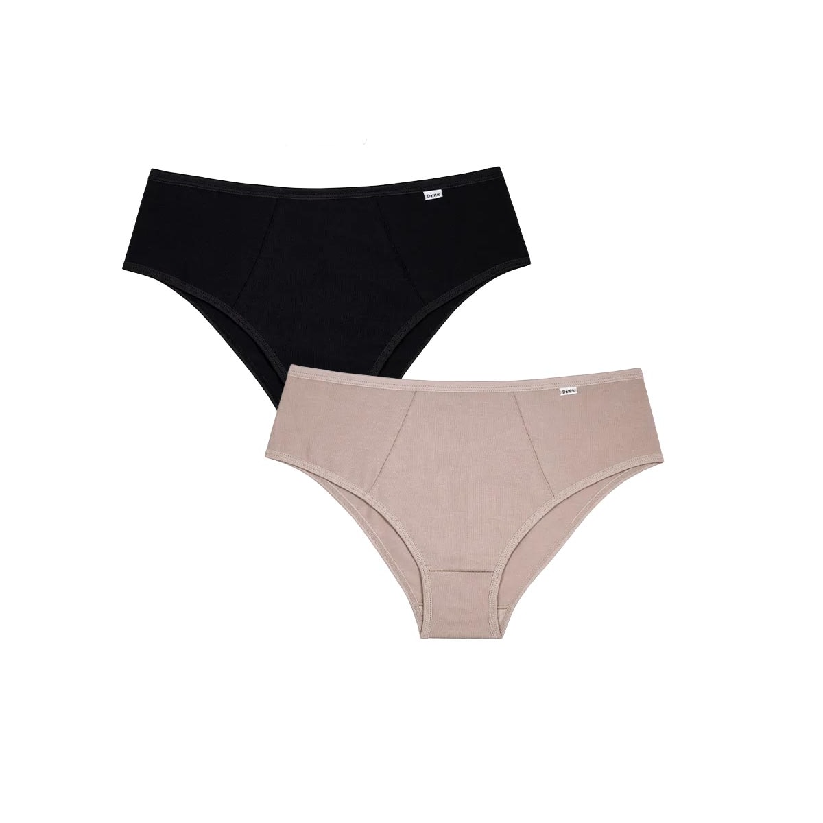 Kit Delrio 2 Calcinhas Dr50205 Del.098 Quartzo/Preto Kit Delrio 2 Calcinhas Dr50205 Del.098 Quartzo/Preto