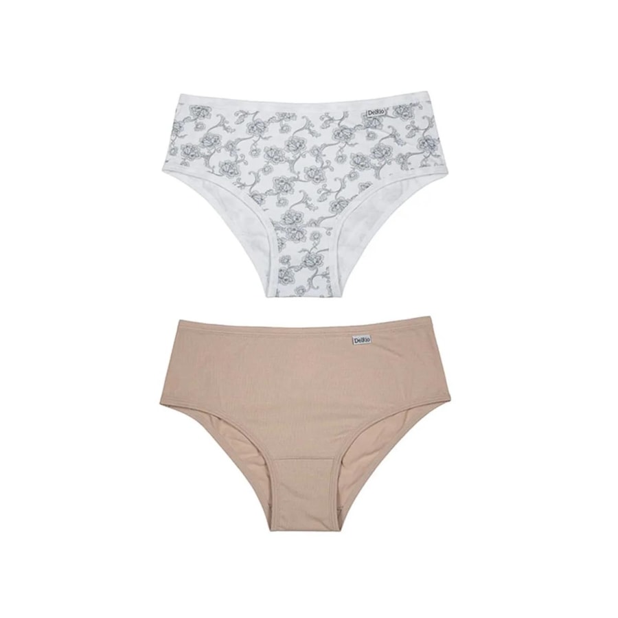 Kit Delrio 2 Calcinhas Em Cotton V50368 Branco Encanto Kit Delrio 2 Calcinhas Em Cotton V50368 Branco Encanto