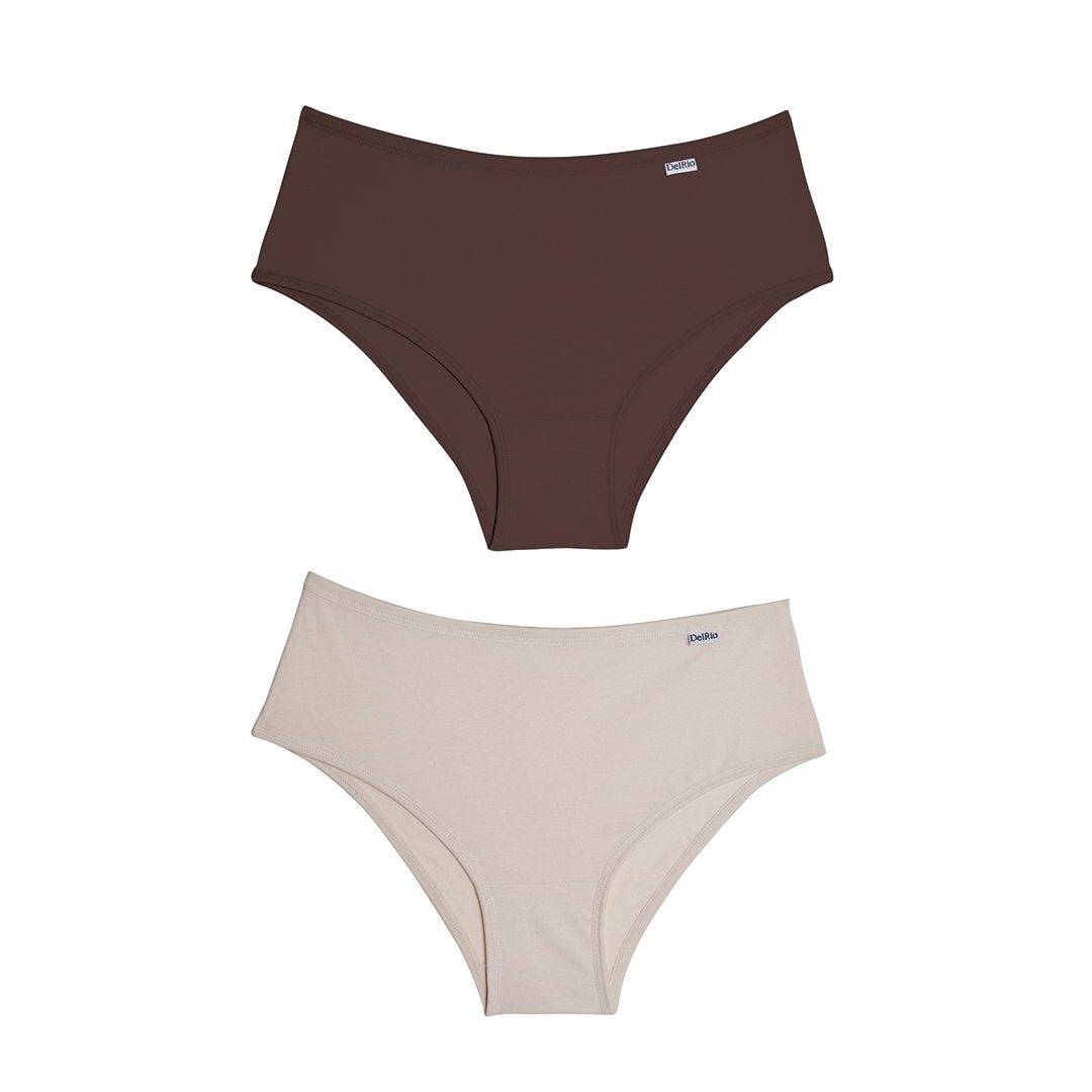 Kit Delrio 2 Calcinhas Em Cotton V50368 Rose/Bege Kit Delrio 2 Calcinhas Em Cotton V50368 Rose/Bege