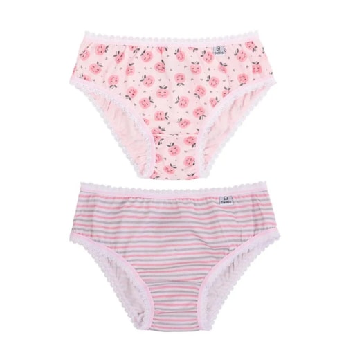 Detalhe - Kit Delrio 2 Calcinhas Infantil 504223 Rosa