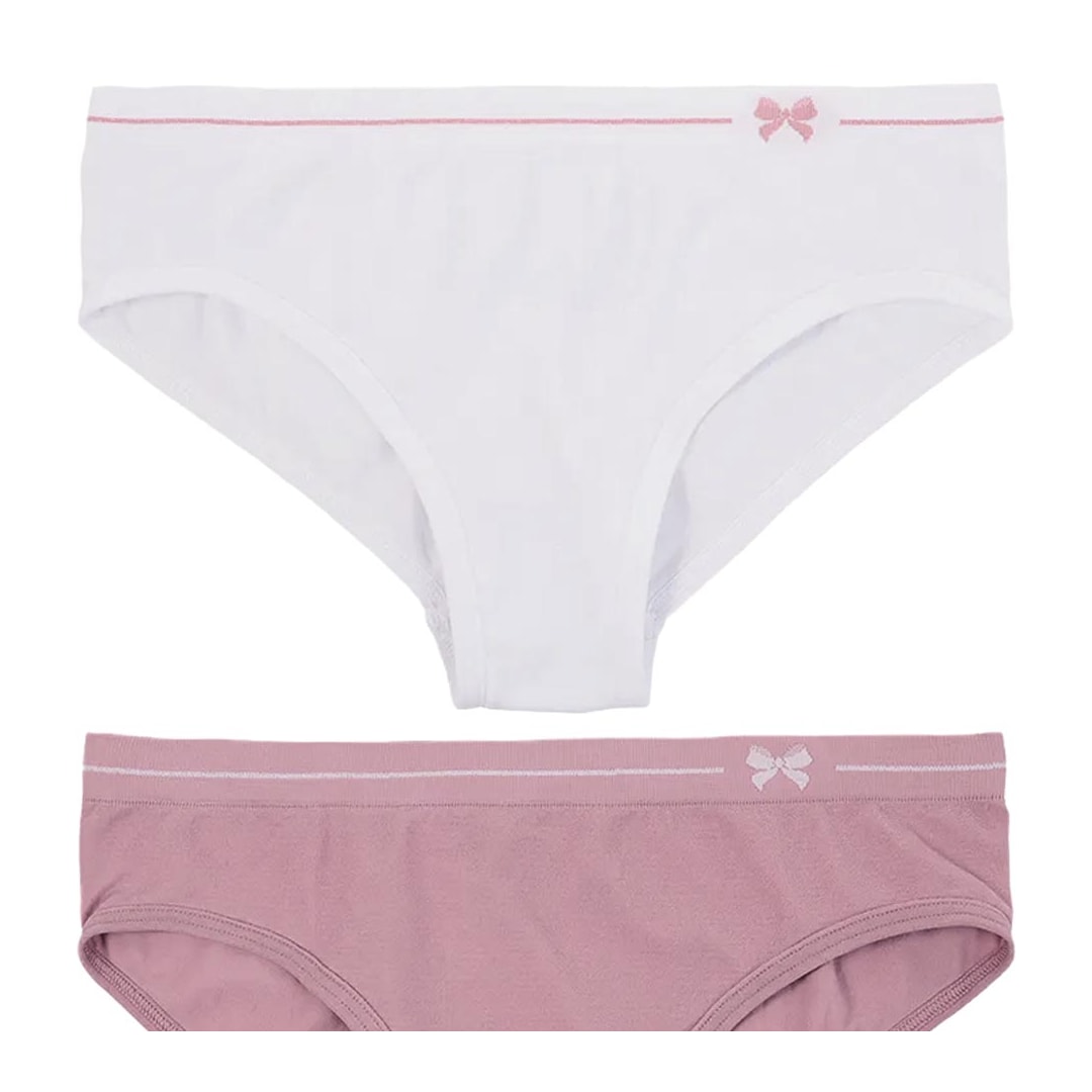 Kit Delrio 2 Calcinhas Infantil F5104 Make/Branco
