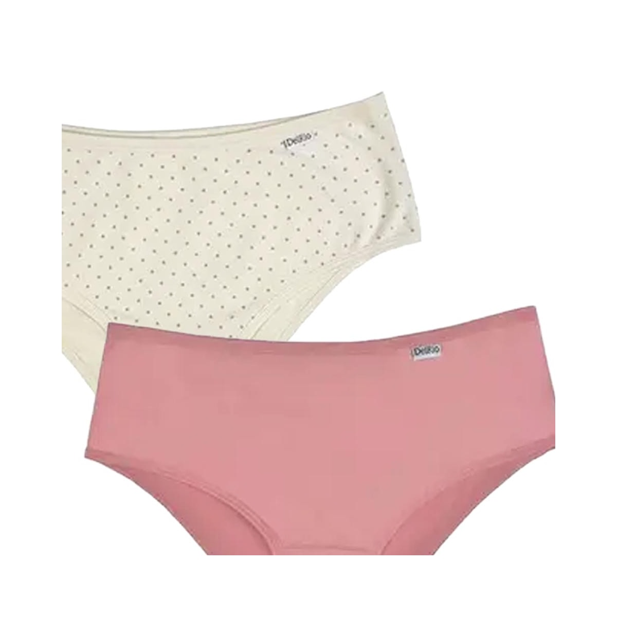 Kit Delrio 2 Calcinhas Larga V50368 Creme/Quartzo