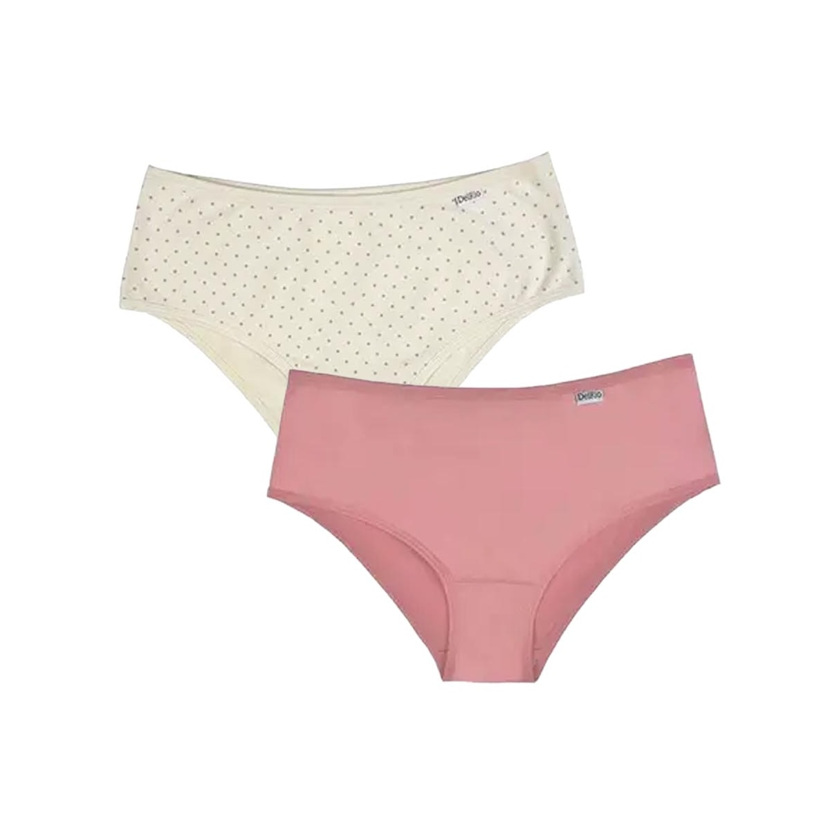 Kit Delrio 2 Calcinhas Larga V50368 Creme/Quartzo Kit Delrio 2 Calcinhas Larga V50368 Creme/Quartzo