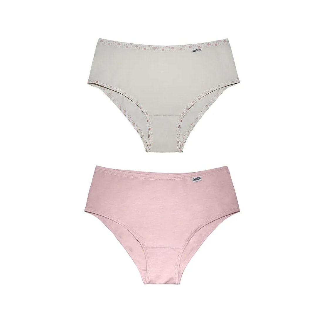 Kit Delrio 2 Calcinhas Larga V50368 Nature/Romance Kit Delrio 2 Calcinhas Larga V50368 Nature/Romance
