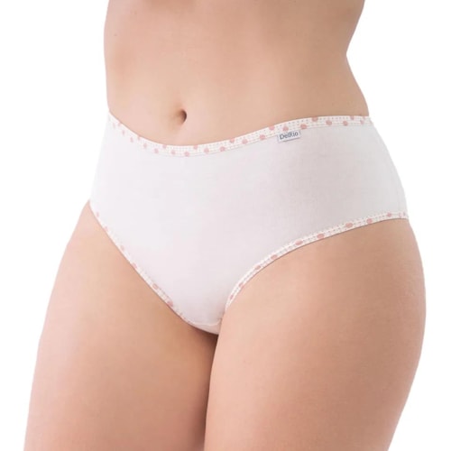 Detalhe - Kit Delrio 2 Calcinhas Larga V50368 Nature/Romance