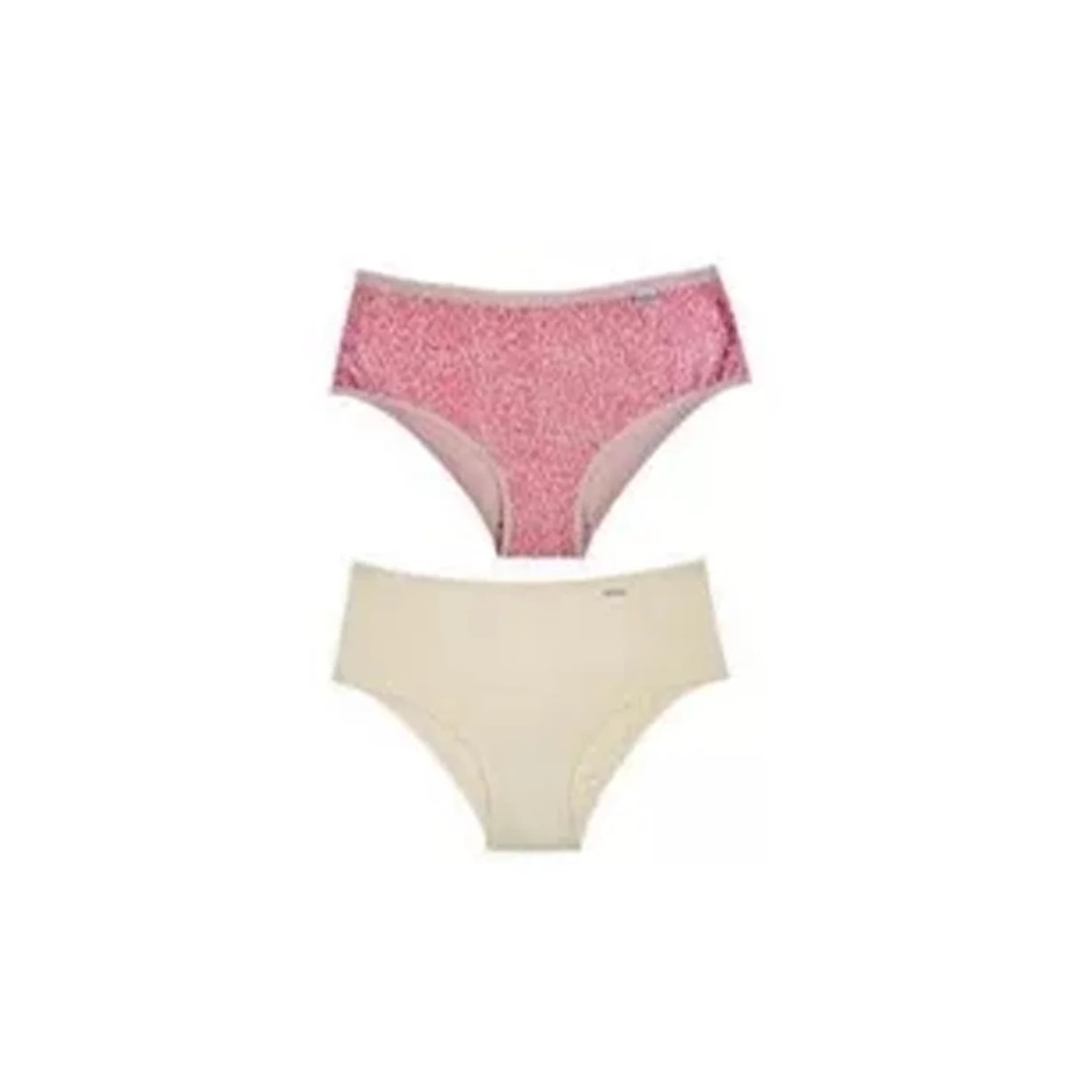 Kit Delrio 2 Calcinhas Larga V50368 Oncinha/Creme
