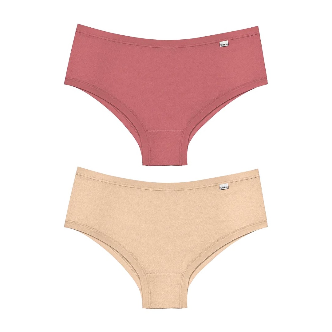 Kit Delrio 2 Calcinhas Modal Larga 503021 Romance/Mousse