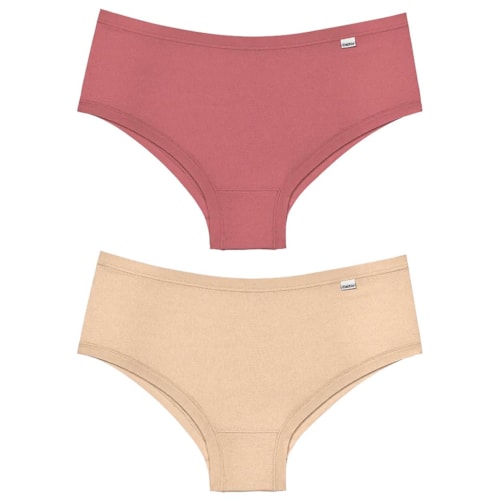 Kit Delrio 2 Calcinhas Modal Larga 503021 Romance/Mousse