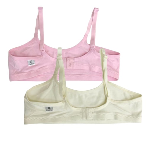 Detalhe - Kit Delrio 2 Sutiãs Infantil Del.108 40309 RosaCha/Amarelo
