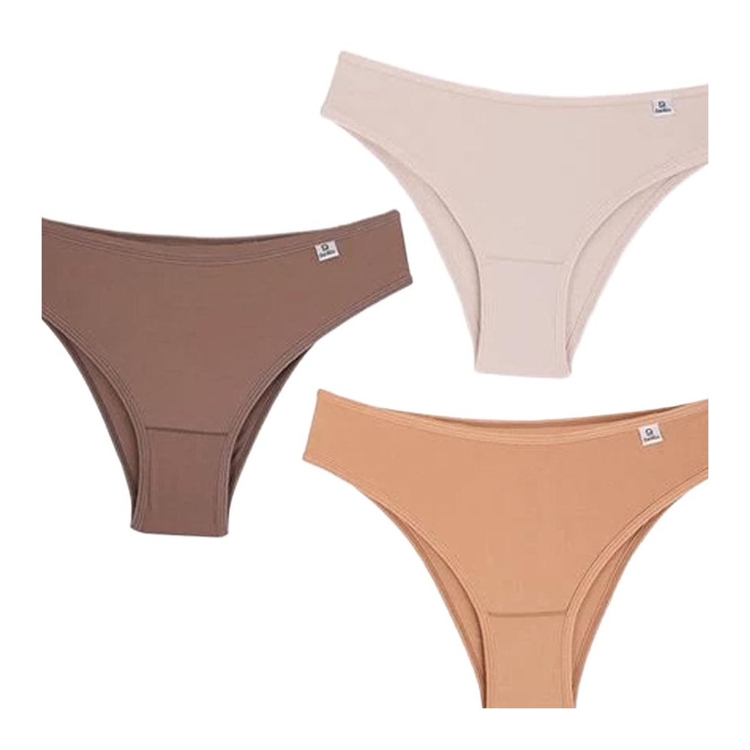 Kit Delrio 3 Calcinhas 51509 Caramelo/Chocolate/Areia