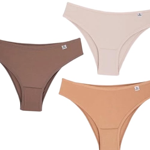Detalhe - Kit Delrio 3 Calcinhas 51509 Caramelo/Chocolate/Areia