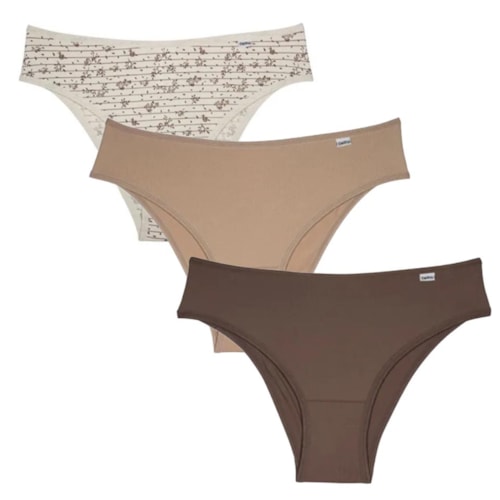 Detalhe - Kit Delrio 3 Calcinhas 51509 Natural