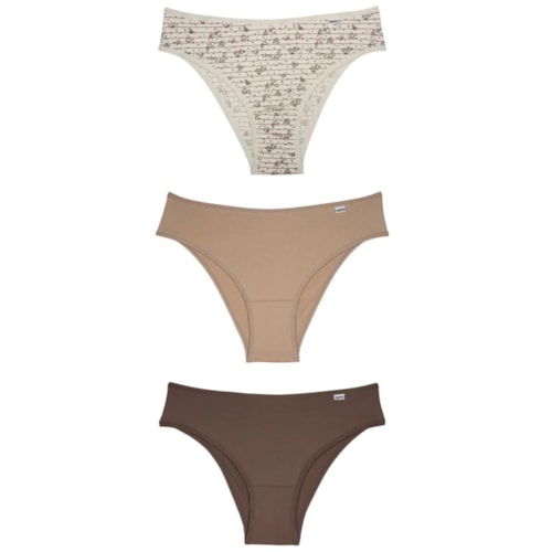 Kit Delrio 3 Calcinhas 51509 Natural