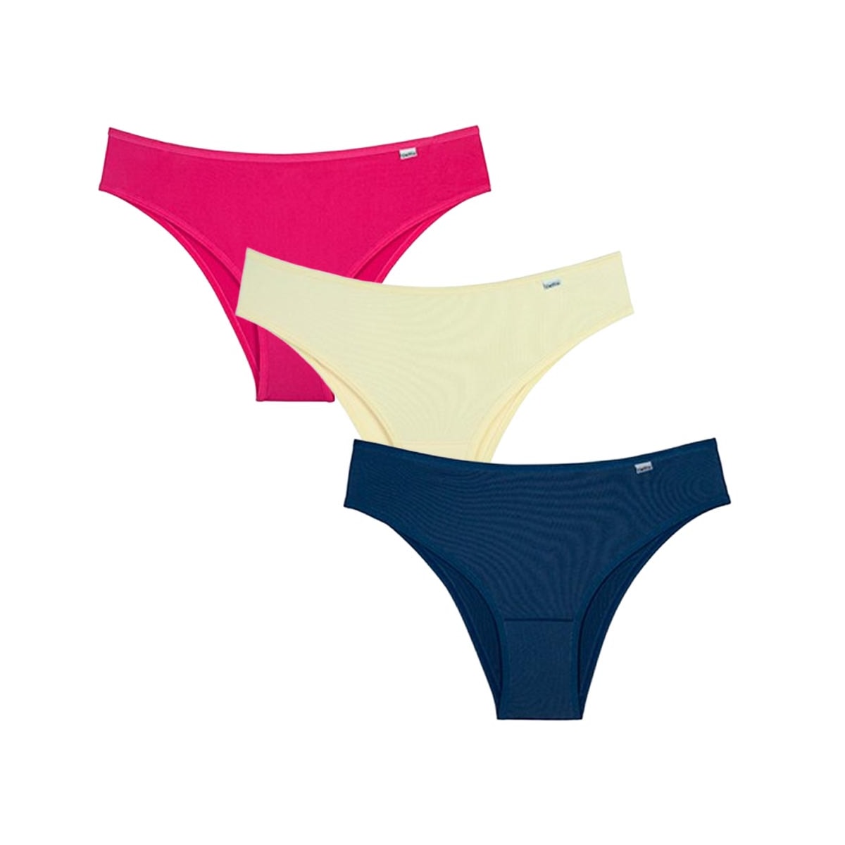 Kit Delrio 3 Calcinhas 51509 Pink/Amarelo/Azul Marinho Kit Delrio 3 Calcinhas 51509 Pink/Amarelo/Azul Marinho