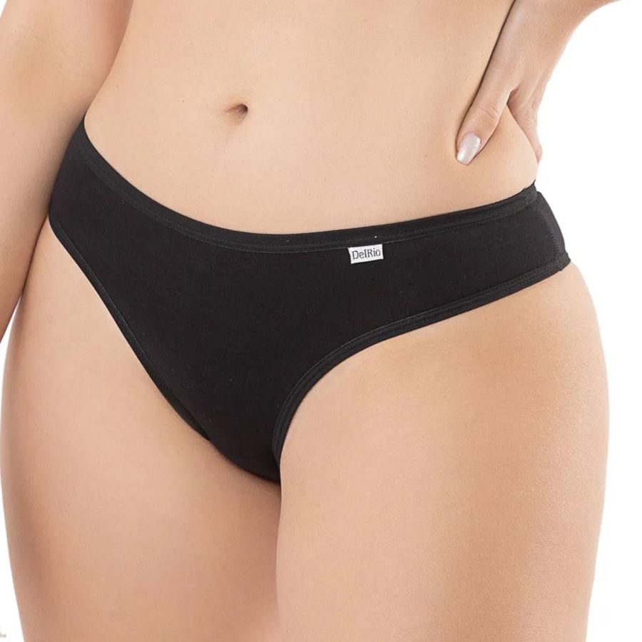 Kit Delrio 3 Calcinhas Em Cotton V51364 Pele/Quartzo/Preto Kit Delrio 3 Calcinhas Em Cotton V51364 Pele/Quartzo/Preto
